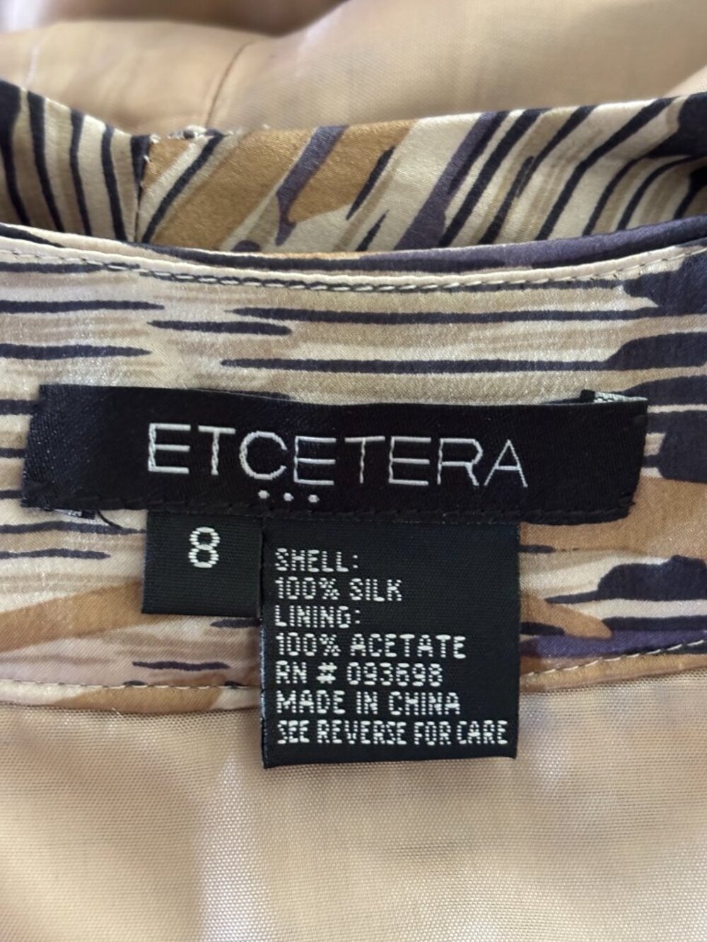 Etcetera | 100% Silk Print Sheath Dress | Size 8 | Like New — Amazing Deal - Picture 4 of 5